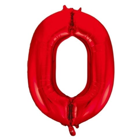 FOIL BALLOON 86cm Red Number (0)
