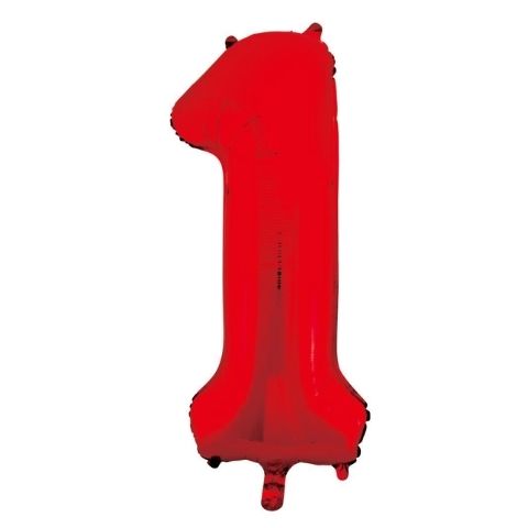 FOIL BALLOON 86cm Red Number (1)