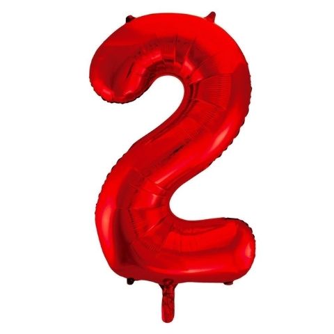 FOIL BALLOON 86cm Red Number #2