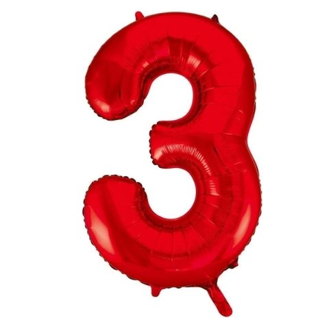 FOIL BALLOON 86cm Red Number #3