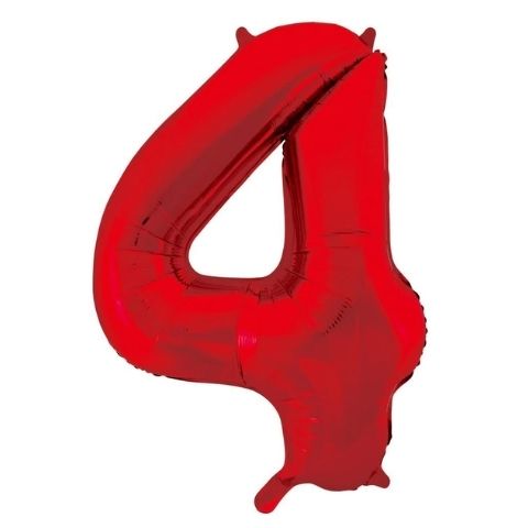 FOIL BALLOON 86cm Red Number (4)