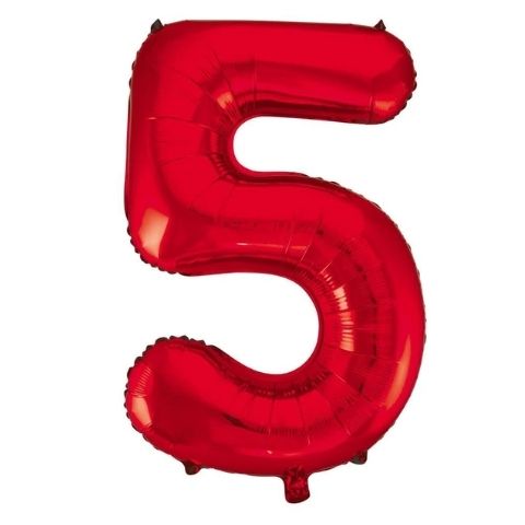 FOIL BALLOON 86cm Red Number #5