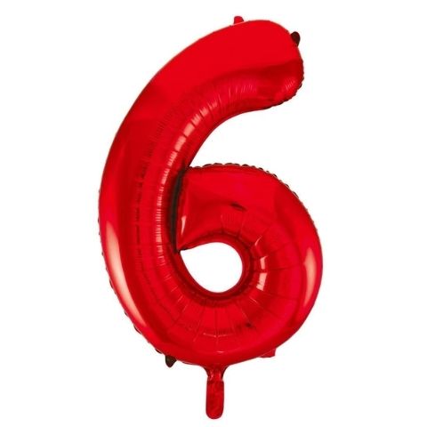 FOIL BALLOON 86cm Red Number (6)