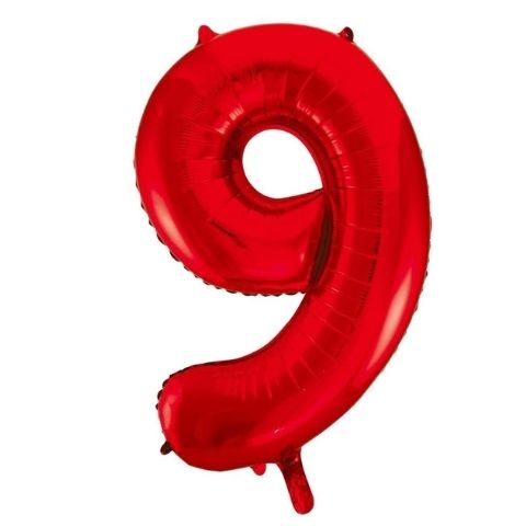 FOIL BALLOON 86cm Red Number (9)