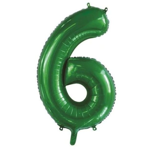 FOIL BALLOON 86cm Green Number #6