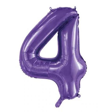 FOIL BALLOON 86cm Purple Number #4