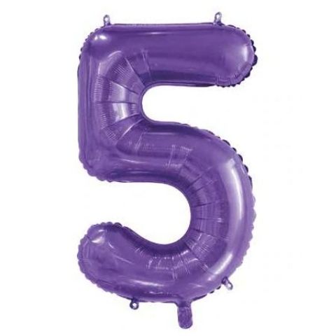 FOIL BALLOON 86cm Purple Number (5)