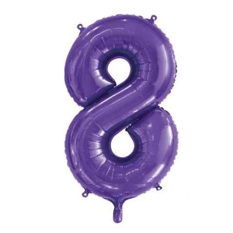FOIL BALLOON 86cm Purple Number #8