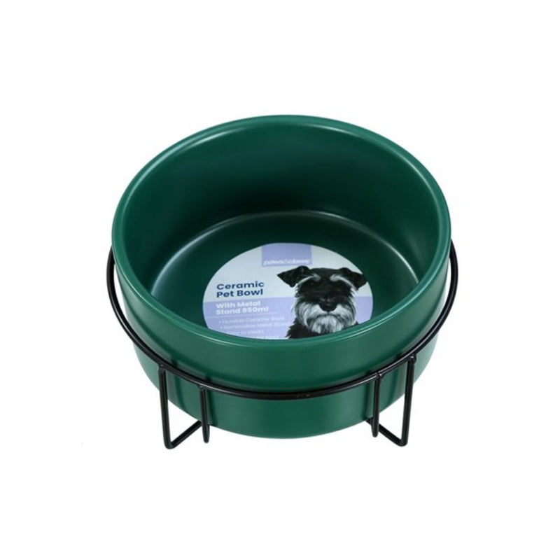 Ceramic Pet Bowl With Metal Stand 16cm 950ml