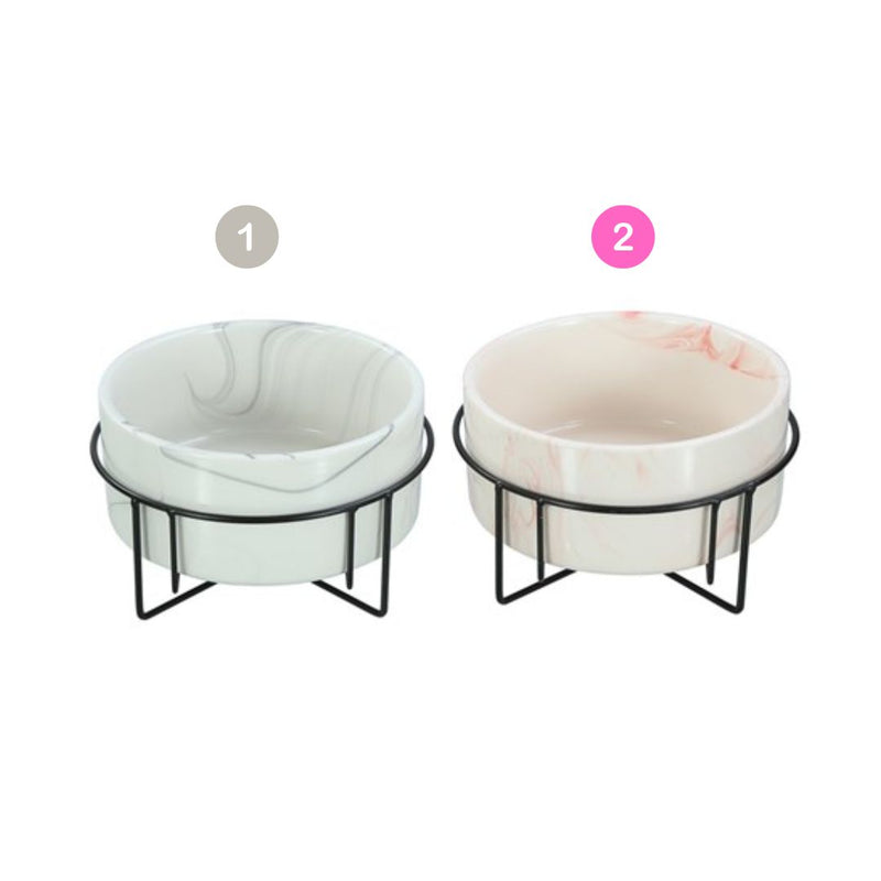 Ceramic Pet Bowl With Metal Stand 16cm