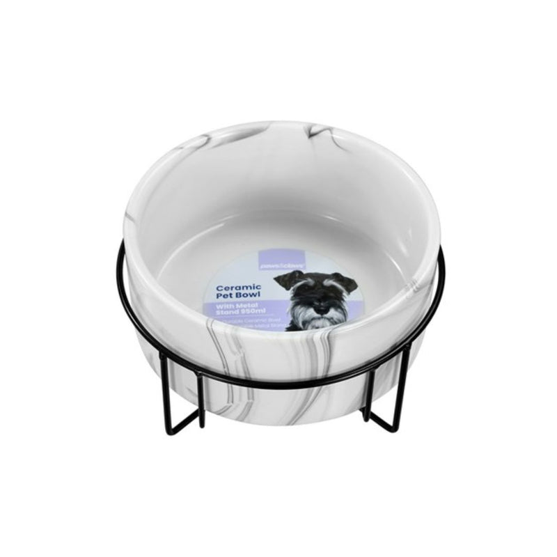 Ceramic Pet Bowl With Metal Stand 16cm