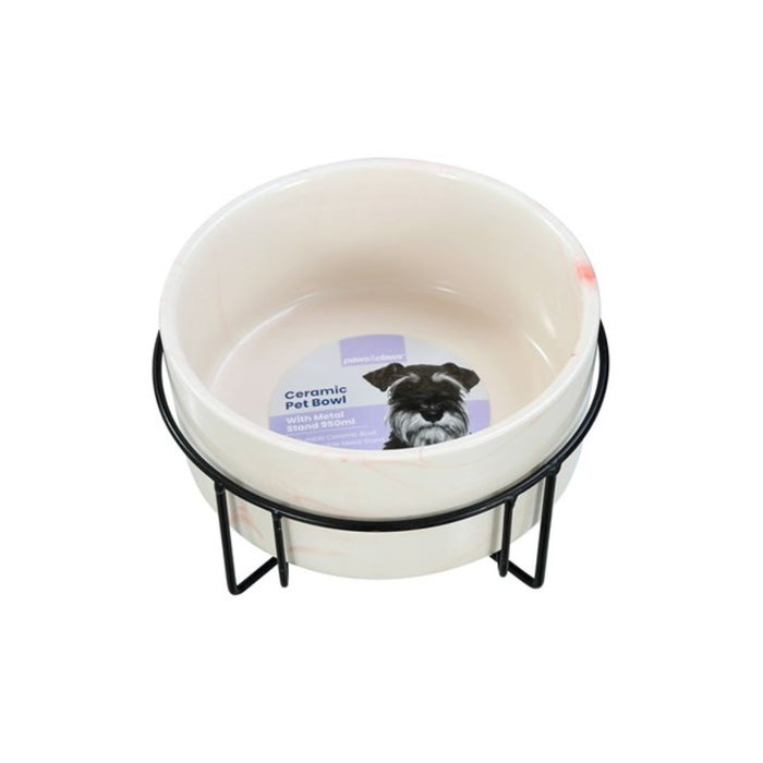 Ceramic Pet Bowl With Metal Stand 16cm