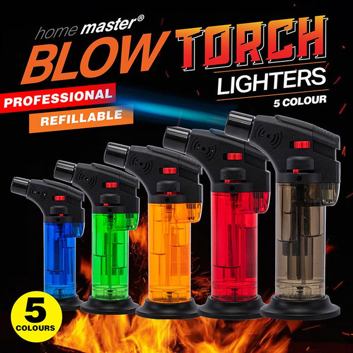 ASH-Lighter Gas Blow Torch Refillable - Red BlueBlack