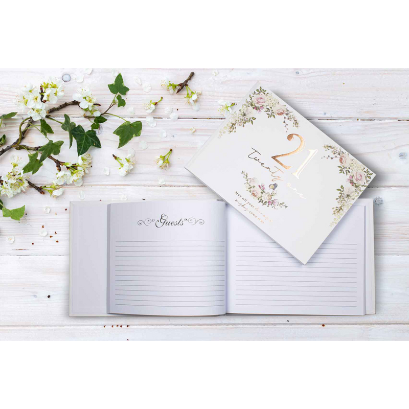 Ronis 21st Floral Guest Book 23x18cm