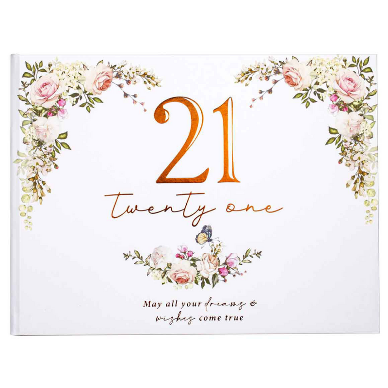 Ronis 21st Floral Guest Book 23x18cm
