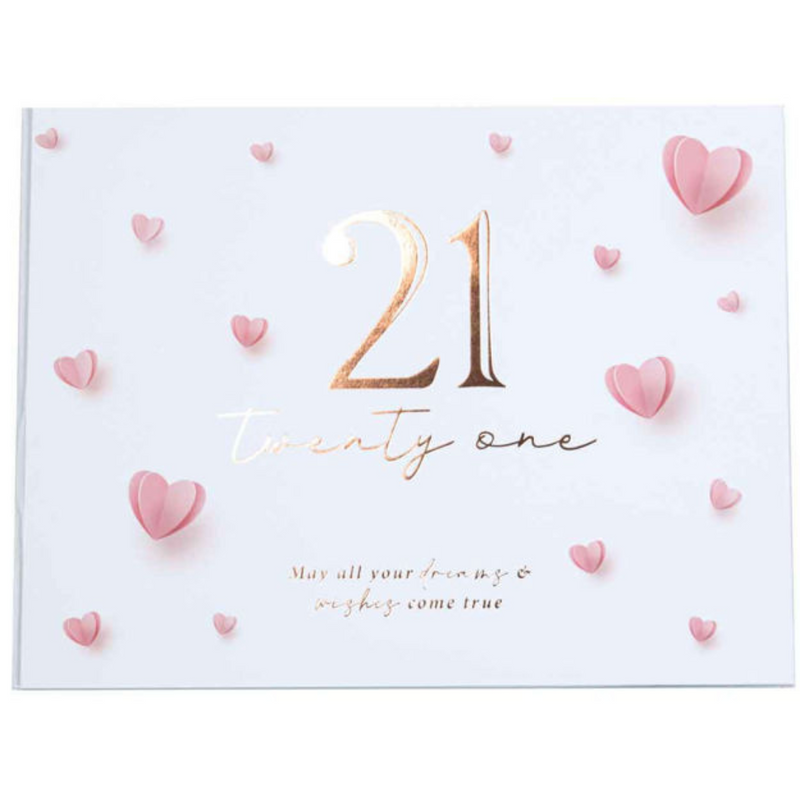 Ronis 21st Heart Guest Book 23x18cm