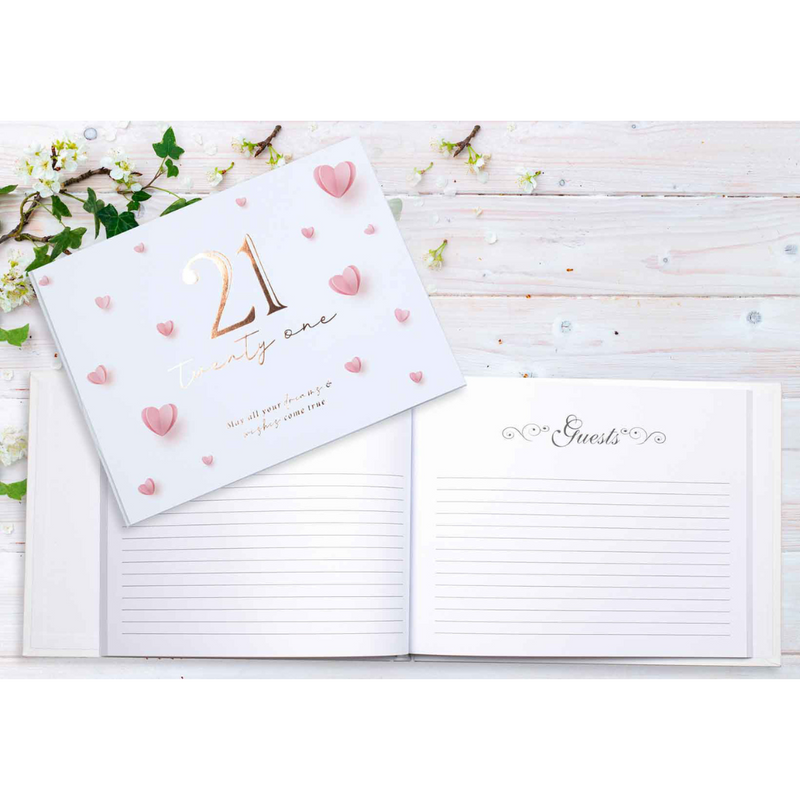 Ronis 21st Heart Guest Book 23x18cm