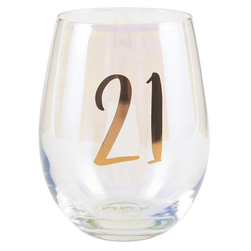 Ronis 21st Rainbow Stemless Glass Wine 600ml