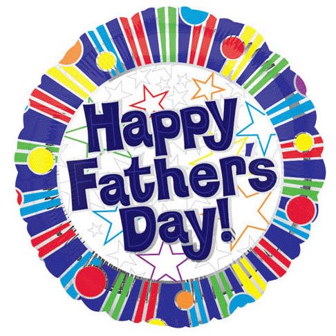 Foil Fathers Day 45cm Fathers Day Dots & Stripes inflated