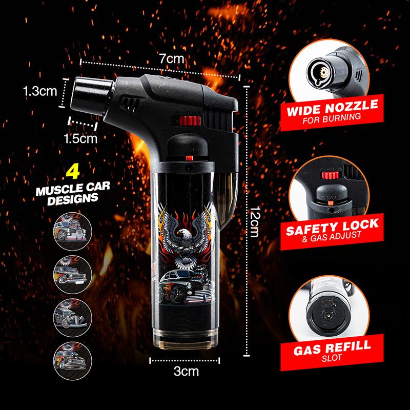 ASH-Lighter Gas Blow Torch Refillable - Muscle CarDesigns