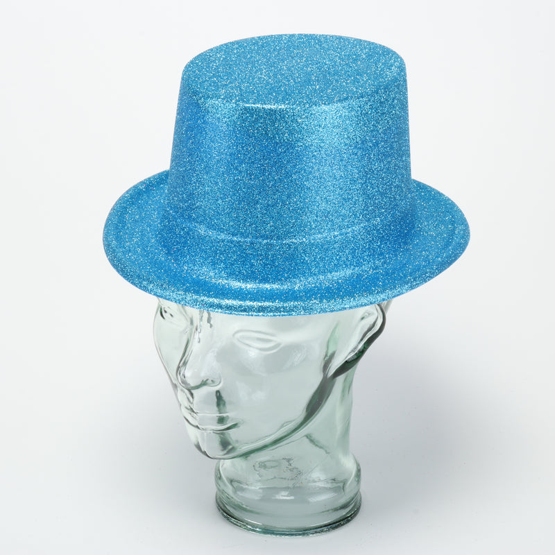 Craft Hat High Top Glitter Covered PVC Childrens 28.5cm x 24cm x 12cm Pink, Purple, Light Blue, Green, Yellow & Silver