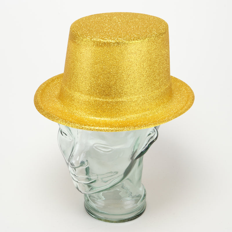 Craft Hat High Top Glitter Covered PVC Childrens 28.5cm x 24cm x 12cm Pink, Purple, Light Blue, Green, Yellow & Silver