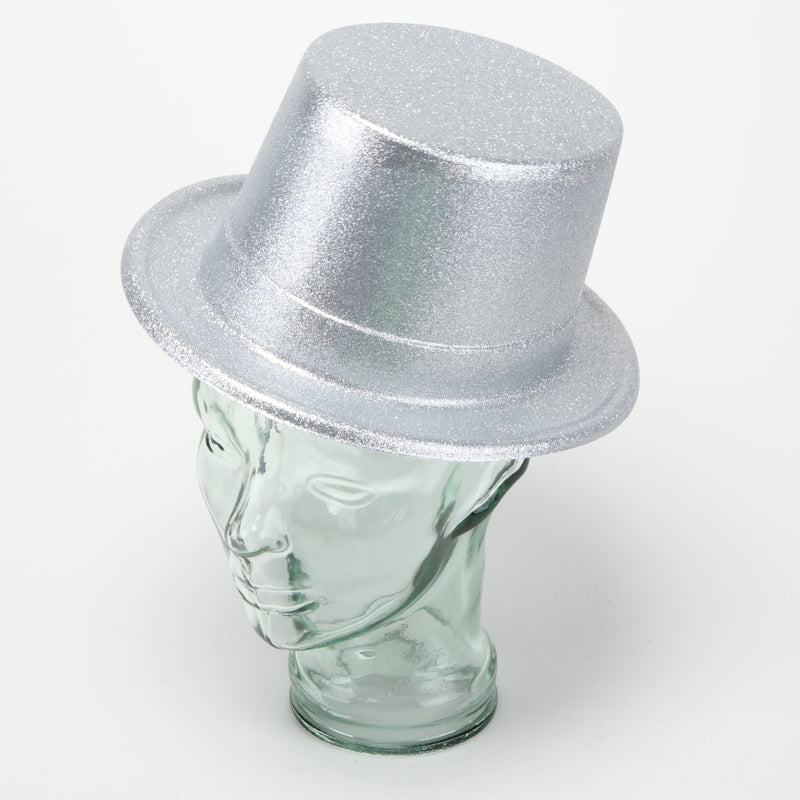 Craft Hat High Top Glitter Covered PVC Childrens 28.5cm x 24cm x 12cm Pink, Purple, Light Blue, Green, Yellow & Silver