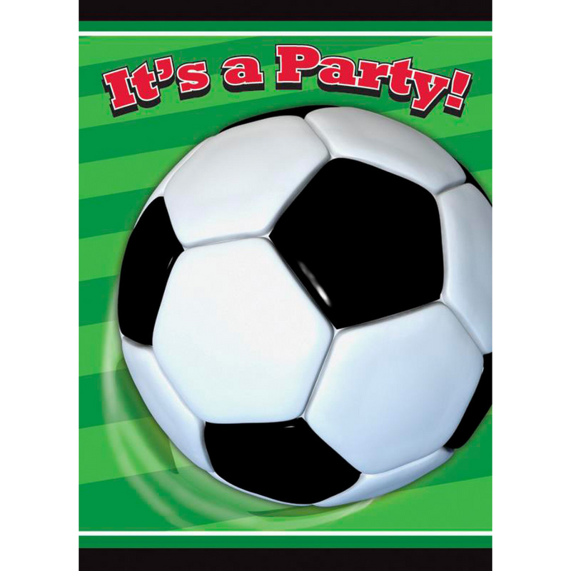 3D Soccer Invitations 8pk