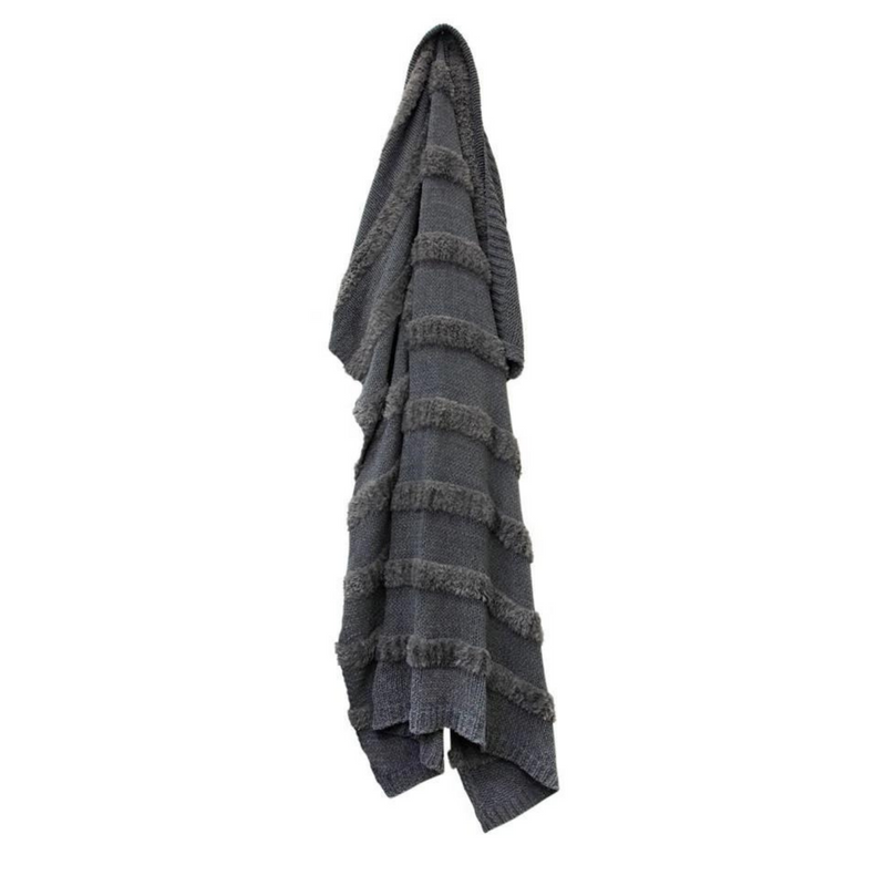 Darby Chenille Throw Charcoal 130x160cm 