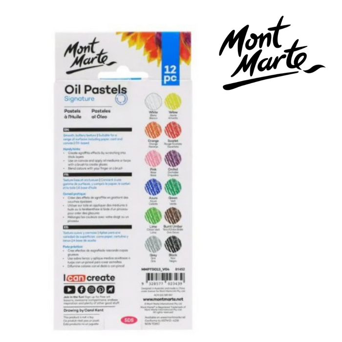 Mont Marte Oil Pastels 12pc