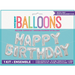 Happy Bday Foil Balloon Kit Silver 35.5cm