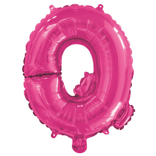 Alphabet Q Foil Balloon Hot Pink 35cm