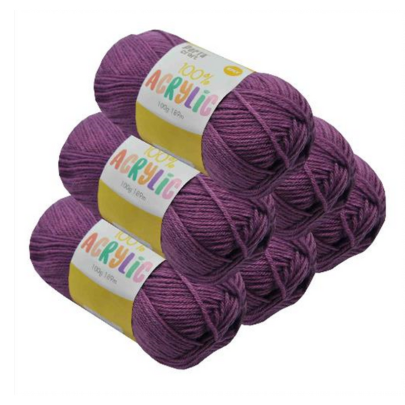 Acryl Yarn 100g 189m 8ply Solid 40 Lilac
