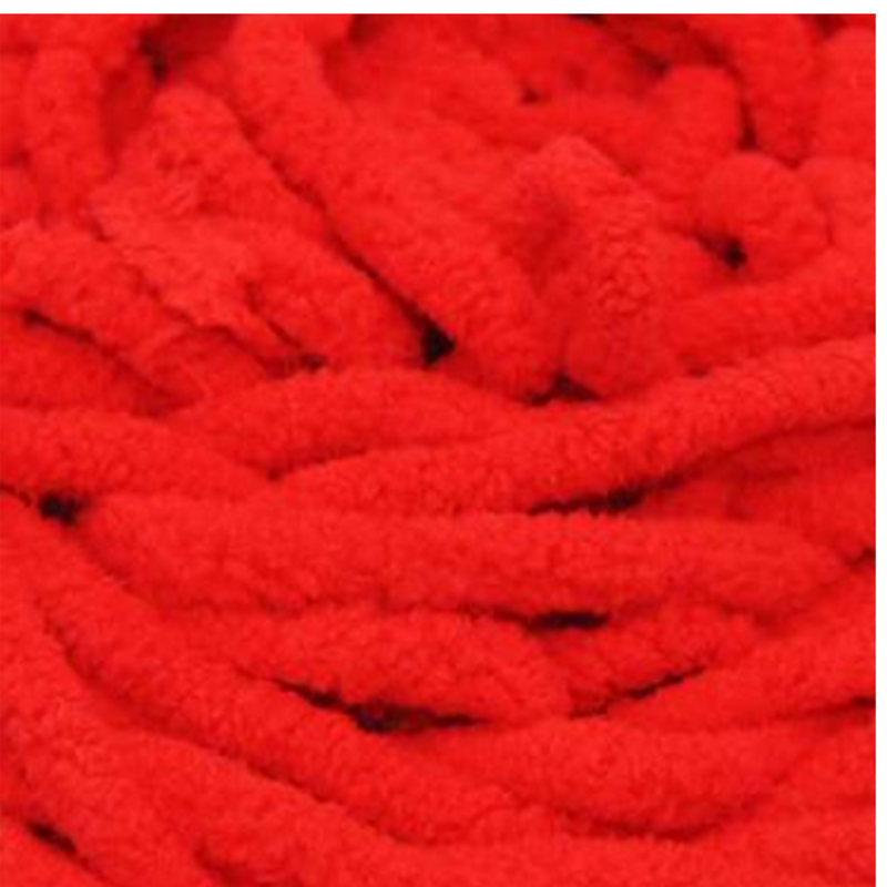 Chenille Blanket Yarn 100g 80m Solid 17 Red