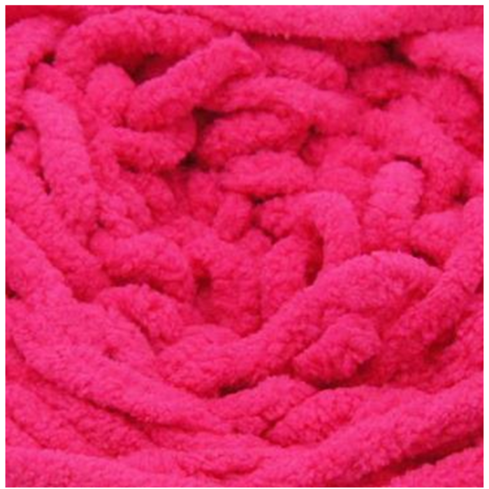 Chenille Blanket Yarn Solid 16 Hot Pink 100g 80m
