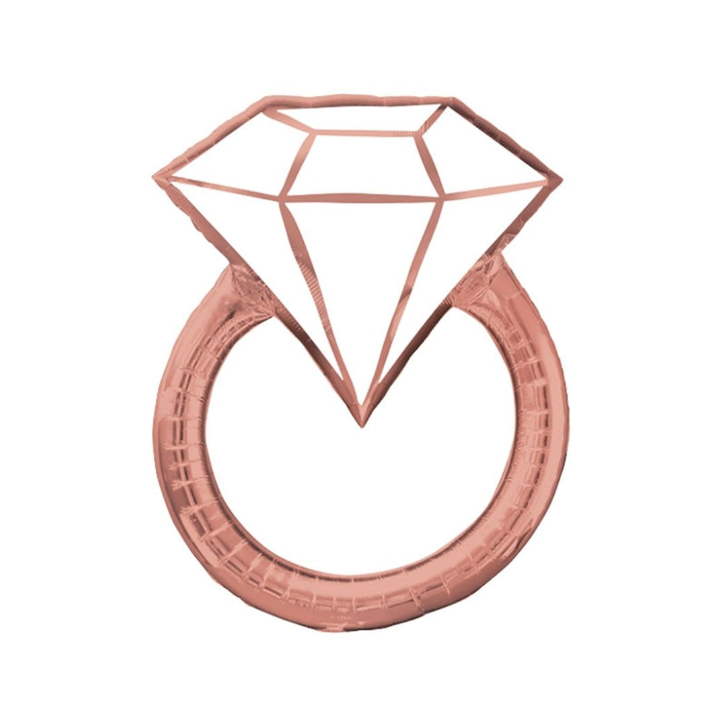 Foil Balloon 60cm XL Supershape Blush Wedding Ring