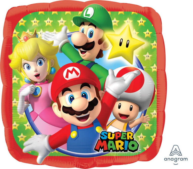 Ronis Standard Foil Balloon 45cm Super Mario Brothers