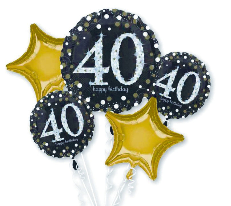 Bouquet 5pc Balloons Sparkling Birthday 40