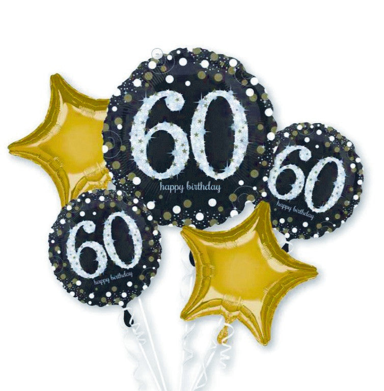 Bouquet 5pc Balloons Sparkling Birthday 60