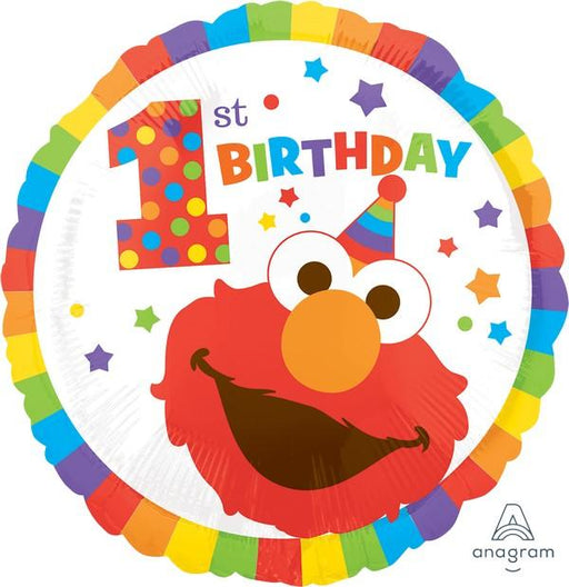 Ronis Standard Foil Balloon 45cm Round Sesame Street 1st Birthday