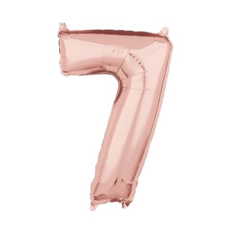 Mid-Size Shp Rose Gold Number 7 - 66cm
