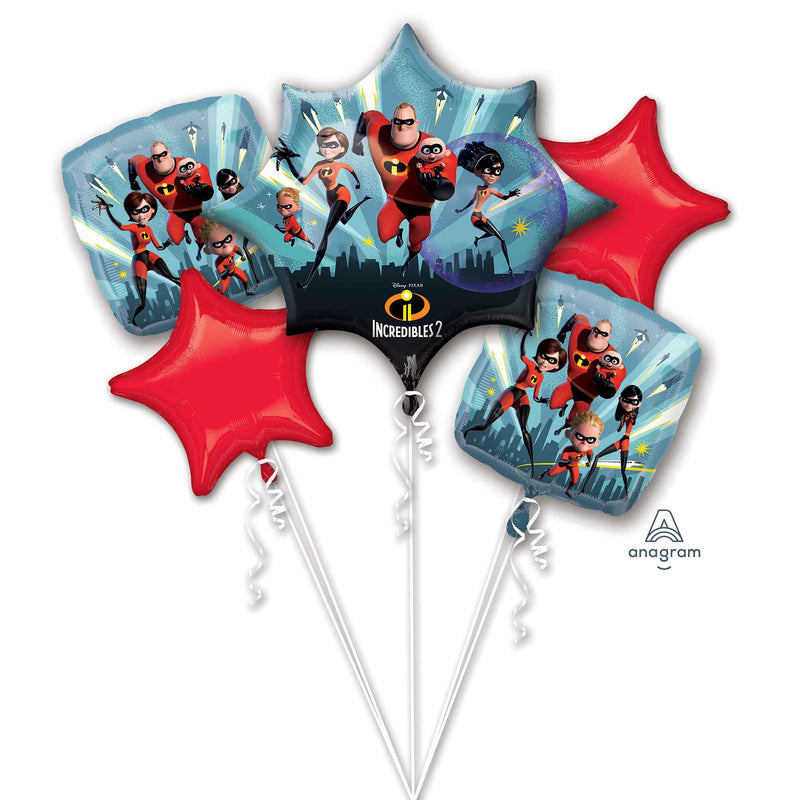 Foil Balloon Bouquet Incredibles 2 P75 5pk
