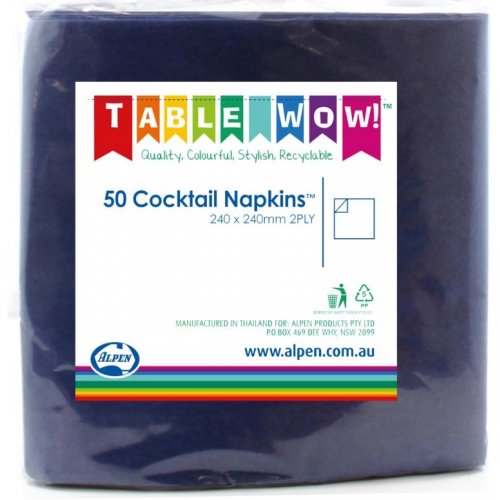 Cocktail Napkins Dark Blue 50pk