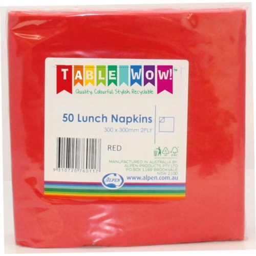 Lunch Napkin Red 30x30cm 2ply