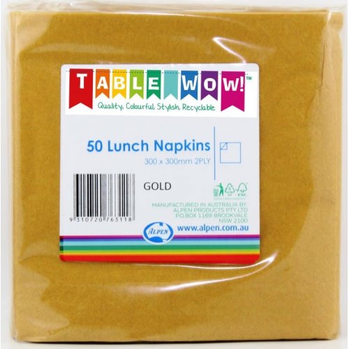 Lunch Napkins Gold 50pk