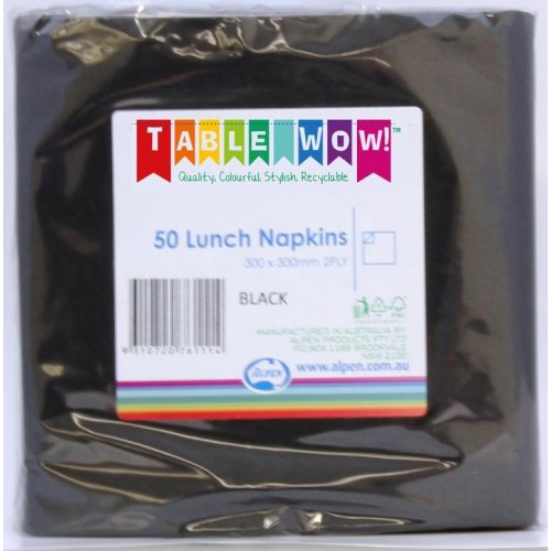 Lunch Napkin Black 30x30cm 2ply