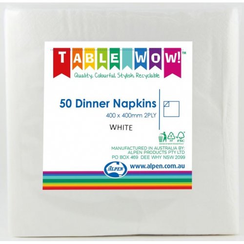 Dinner Napkins White 50pk