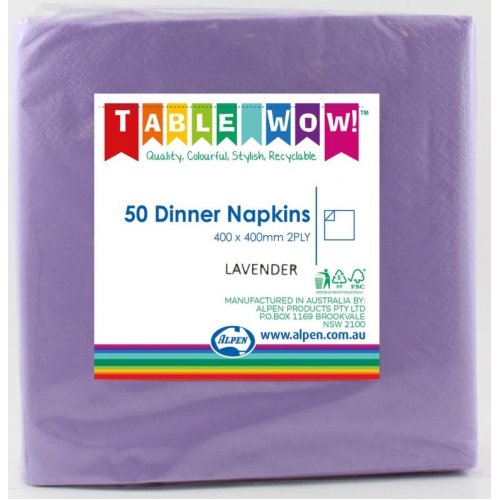 Dinner Napkins Lavender 50pk