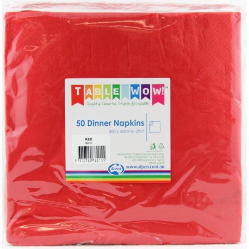 Dinner Napkins Red 50pk