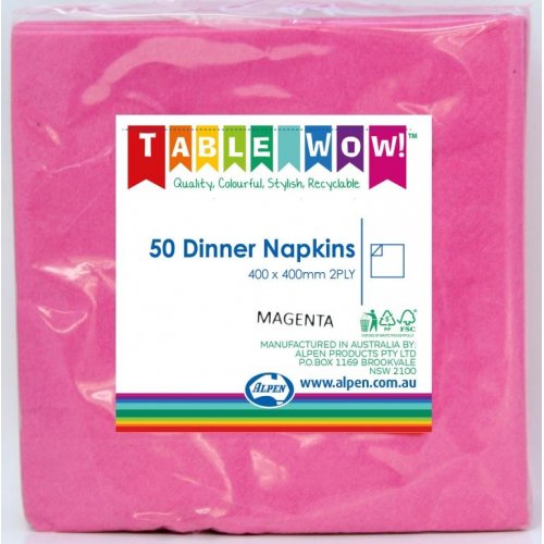 Dinner Napkin Magenta 40x40cm 2ply